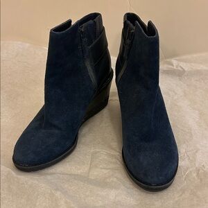 Cole Haan Navy Suede Ankle Booties